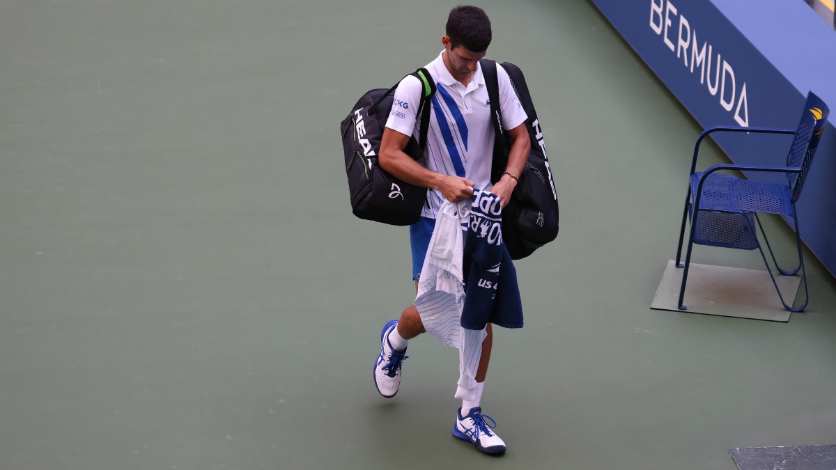 Novak Djokovic tras ser descalificado del US Open. (AFP)