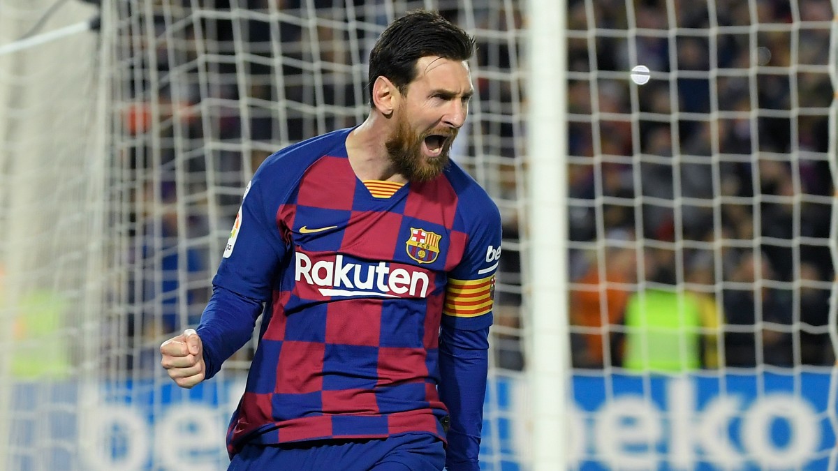 Leo Messi celebra un gol con el Barça (AFP).