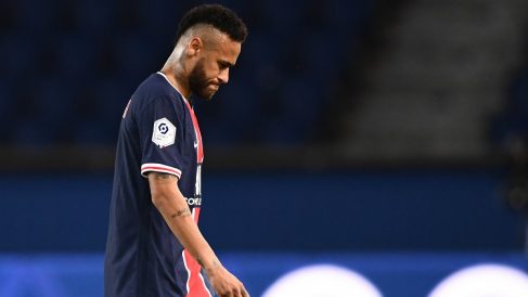 Neymar, expulsado en el PSG-Olympique de Marsella. (AFP)