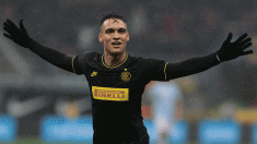 Lautaro Martínez, en un encuentro con el Inter la pasada temporada (Getty)