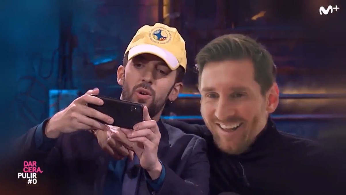 Leo Messi, durante la entrevista ficticia.
