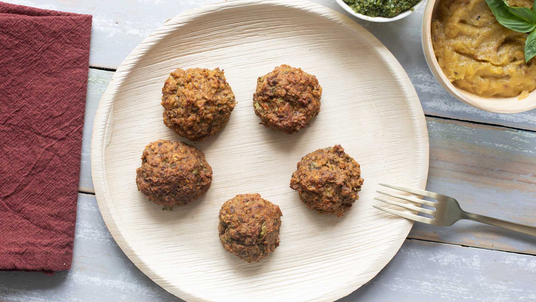 Albóndigas de lentejas rojas.