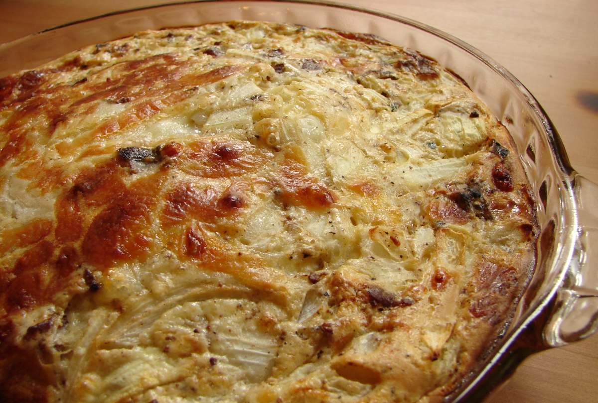 Receta de Pastel salado de queso de cabra, mozarela y lacón