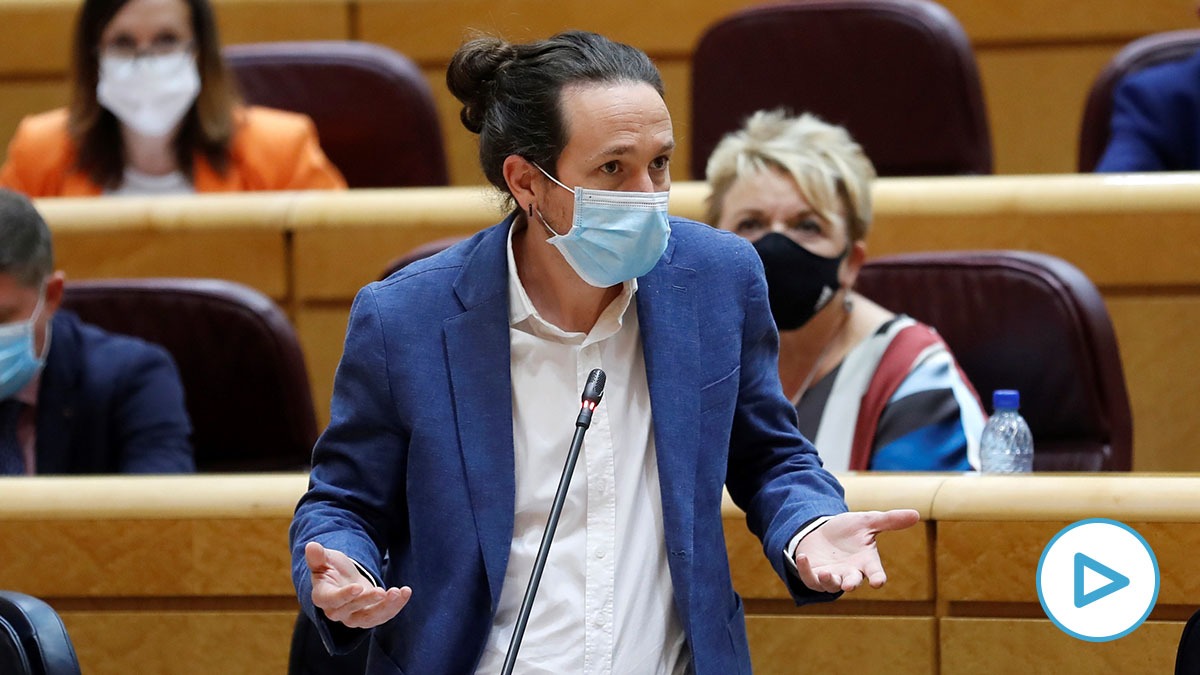 El vicepresidente segundo del Gobierno, Pablo Iglesias en el Senado.