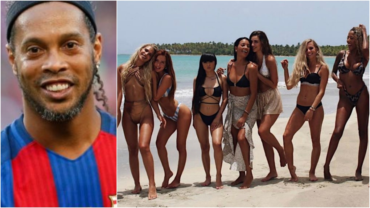 Ronaldinho y las solteras de ‘La isla de las tentaciones’.