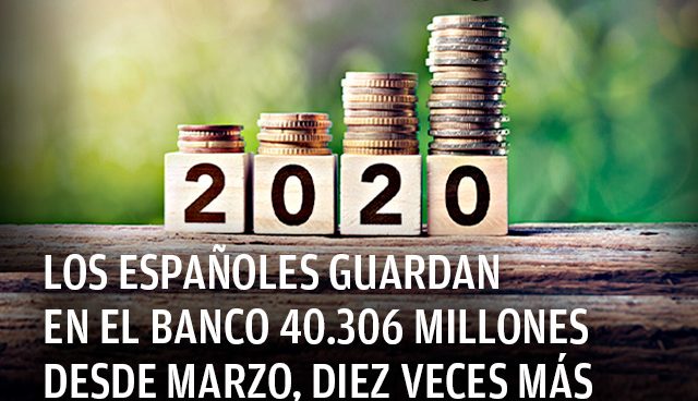 Los españoles guardan en el banco 40.306 millones desde marzo, diez veces más que en la anterior crisis