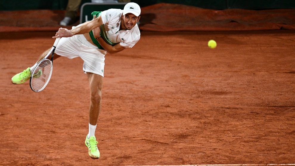 Medvedev, en el partido. (AFP)