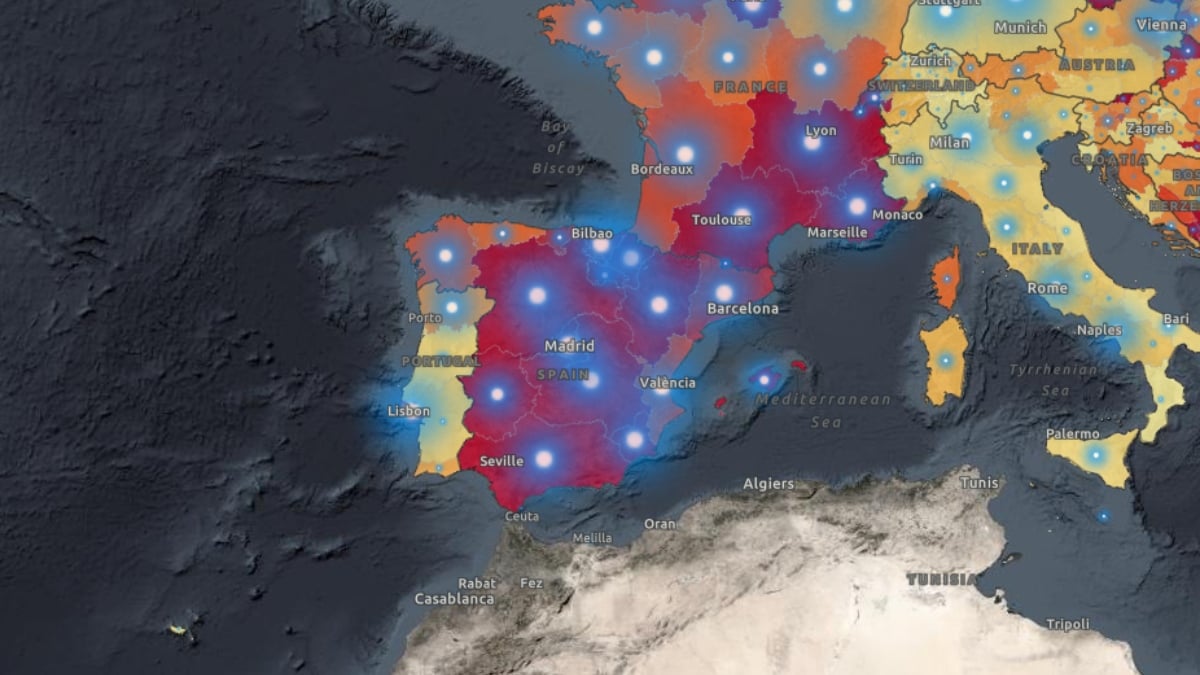 Mapa de la OMS de la evolución del coronavirus en España.