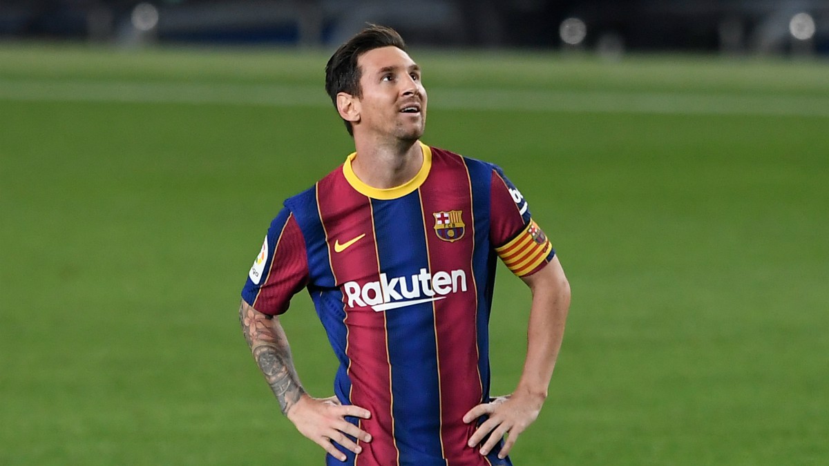 Messi, en el encuentro ante el Villarreal. (AFP)