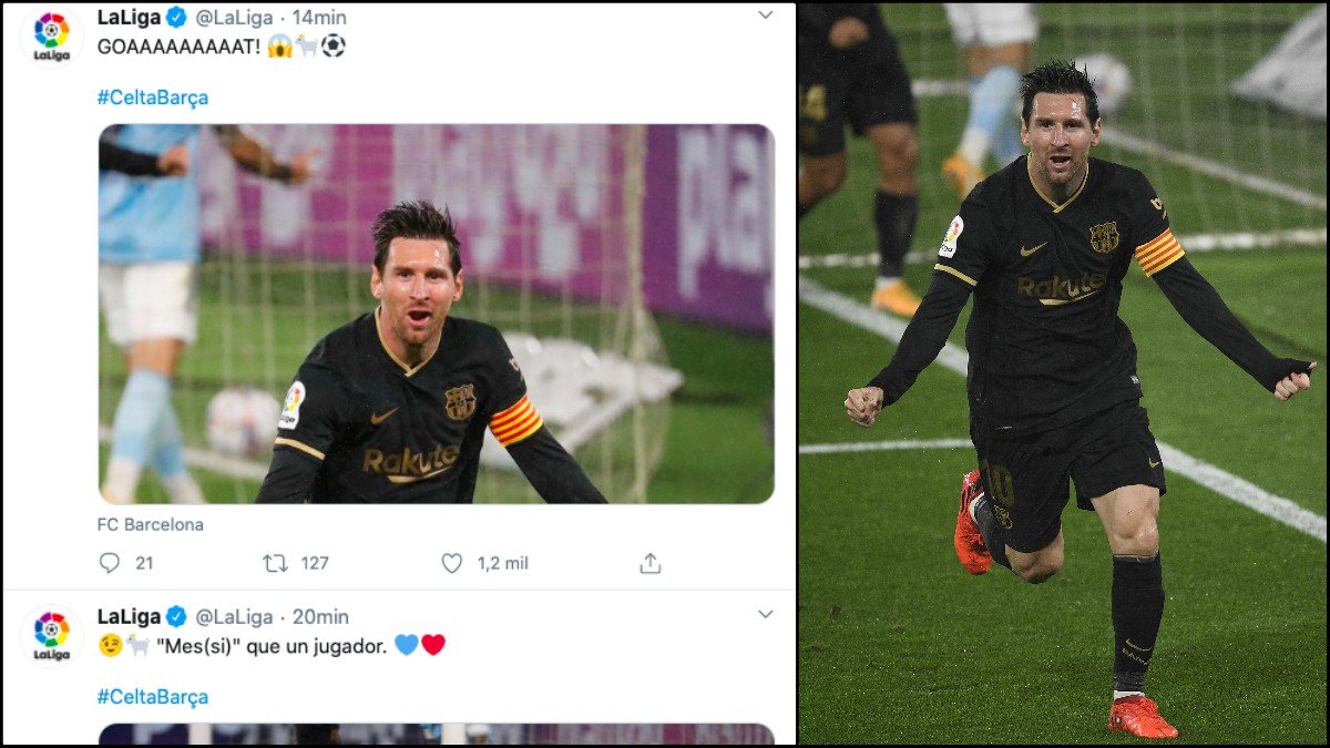 La Liga elogia a Messi tras su gol ante el Celta.