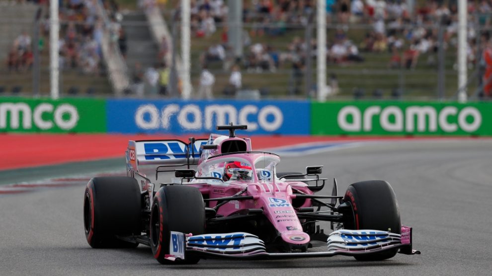 Sergio Pérez durante el Gran Premio de Rusia. (AFP)