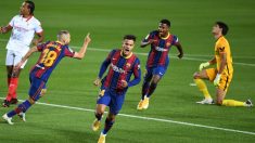 Coutinho celebra su gol ante el Sevilla. (Getty)