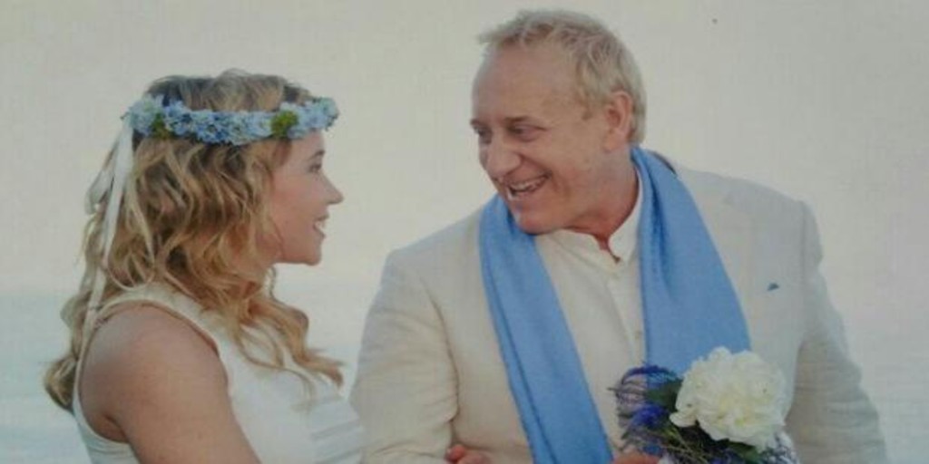 Josep Maria Mainat en su boda con Angela Dobrowolski