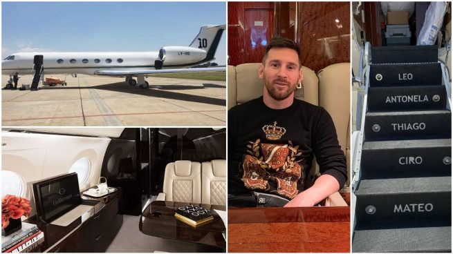 Leo Messi y su avión privado.
