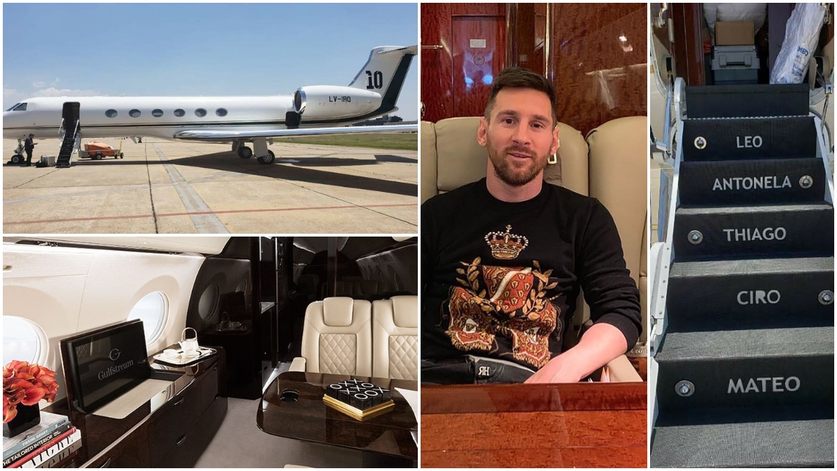 Leo Messi y su avión privado.
