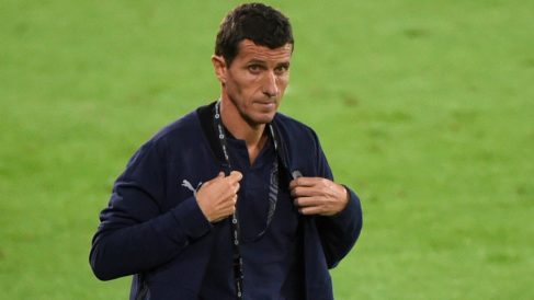 Javi Gracia durante un partido con el Valencia. (AFP)