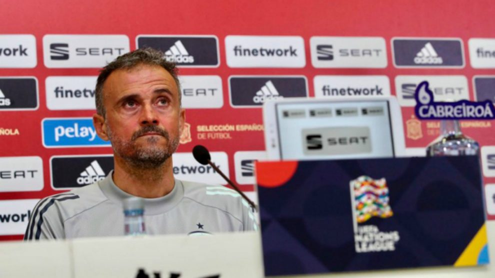 Luis Enrique, en rueda de prensa. (SeFútbol)