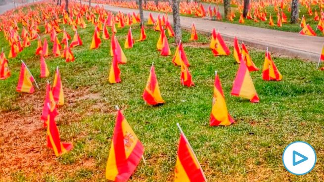 56.000 banderas lucen junto al río Guadalquivir en Sevilla en homenaje a los fallecidos por coronavirus Guadal-655x368