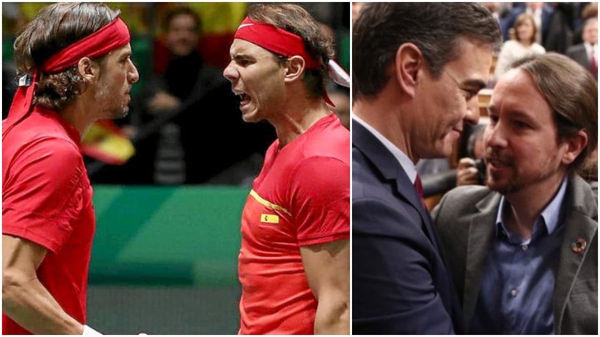 Feliciano López, Rafa Nadal, Pedro Sánchez y Pablo Iglesias.