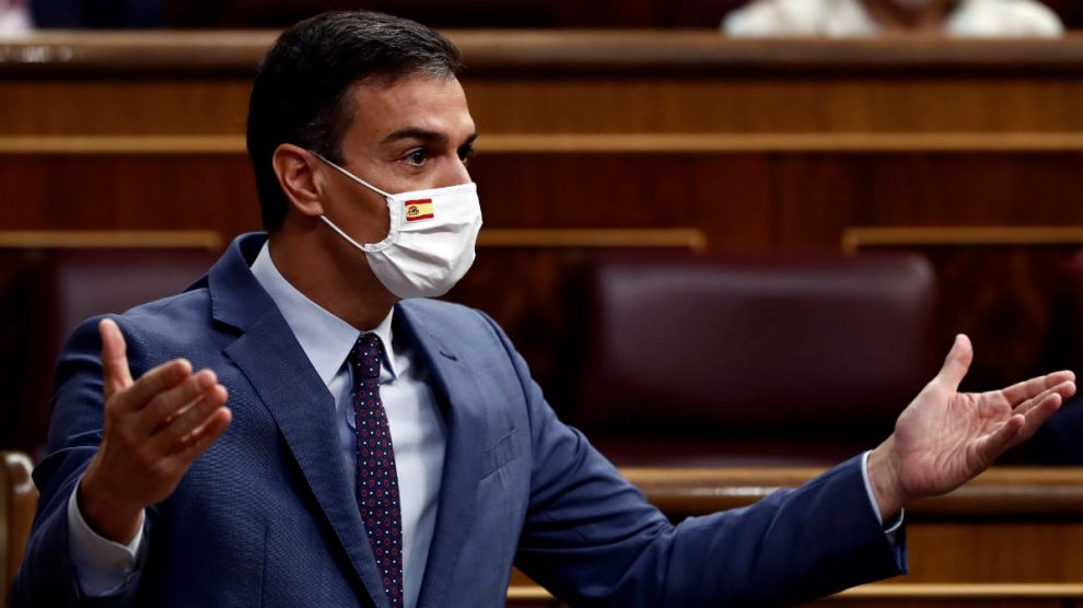 El presidente del Gobierno, Pedro Sánchez, este miércoles en el Congreso. (Foto: EFE)