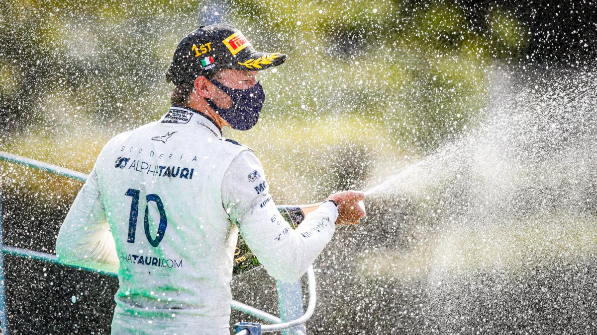 Pierre Gasly celebra su victoria en el Gran Premio de Italia. (@PierreGASLY)