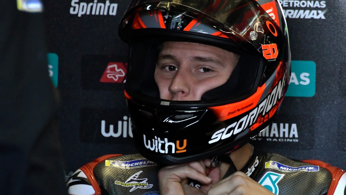 Fabio Quartararo duran la clasificación del GP de Aragón de MotoGP. (AFP)