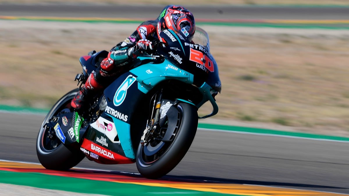 Fabio Quartararo saldrá desde la pole en el GP de Aragón de MotoGP. (AFP)