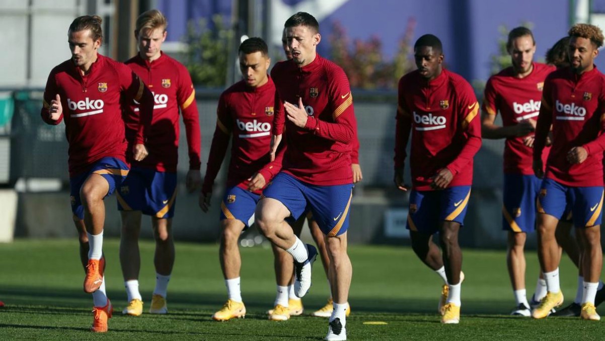 Los jugadores del Barcelona durante un entrenamiento. (fcbarcelona.es)