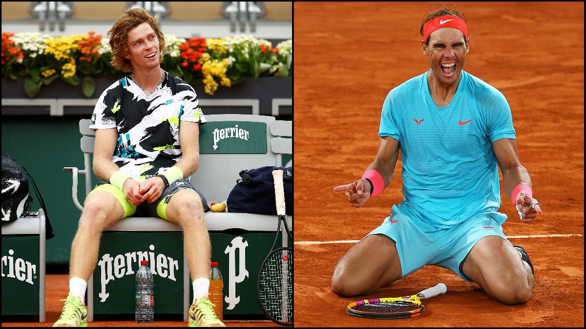 Andrei Rublev y Rafa Nadal. (Fotos: Getty)