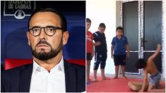 Bordalás y una captura del vídeo.