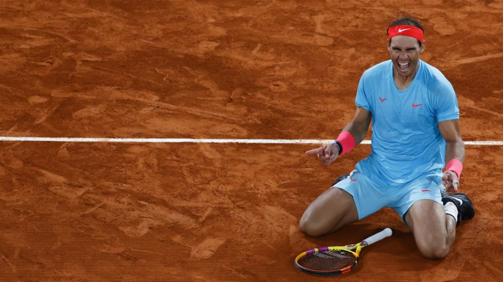 Nadal, tras vencer en Roland Garros. (AFP)