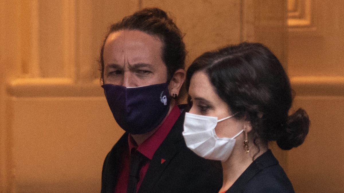 Pablo Iglesias e Isabel Díaz Ayuso. (Foto: EP)