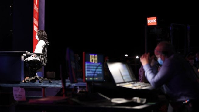 Pruebas ante el debate electoral entre Trump y Biden del jueves (Foto: AFP)