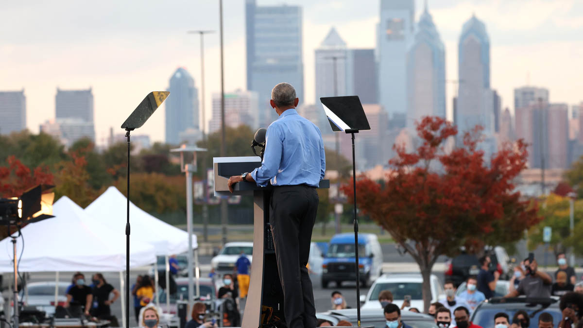 Barack Obama reaparece en Filadelfia en apoyo de Joe Biden (Foto: AFP)