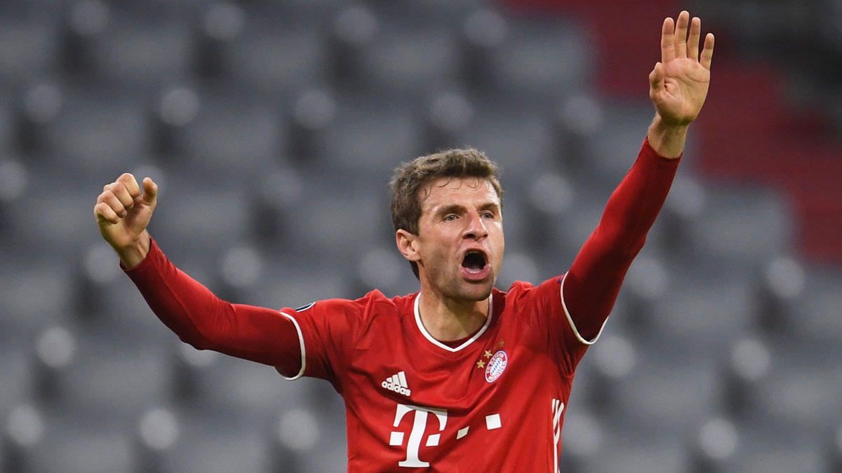 Müller, durante el partido de Champions entre el Bayern y el Atlético de Madrid (AFP)