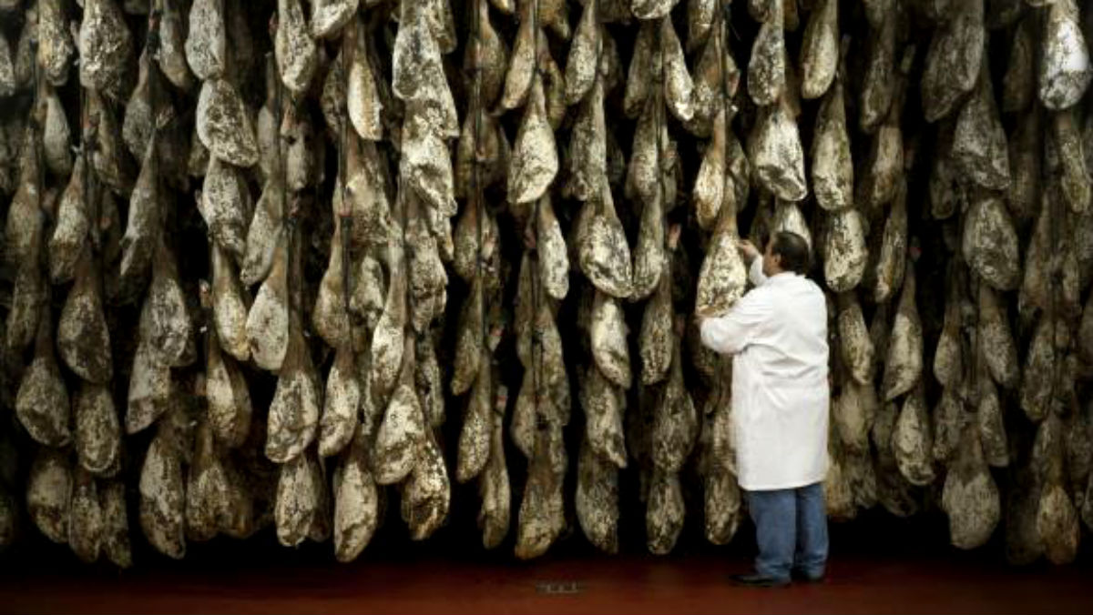 José Gómez Martín en el curadero de jamones de Cárnicas Joselito en Guijuelo (Salamanca), en una foto publicada en la web corporativa de la compañía.