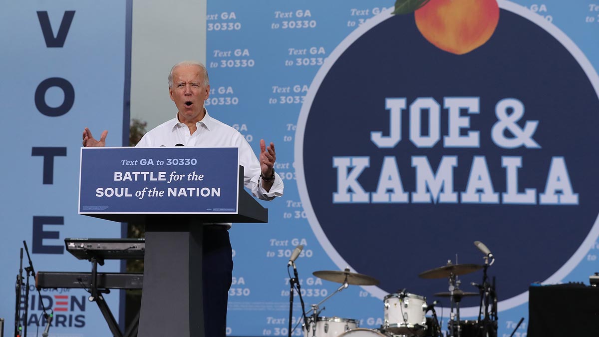 El candidato demócrata, ahora presidente electo, Joe Biden, en un acto electoral en Atlanta. Foto: EP