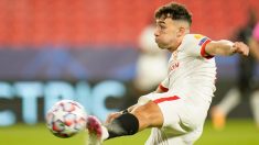 Munir con el Sevilla frente al Rennes. (@SevillaFC)