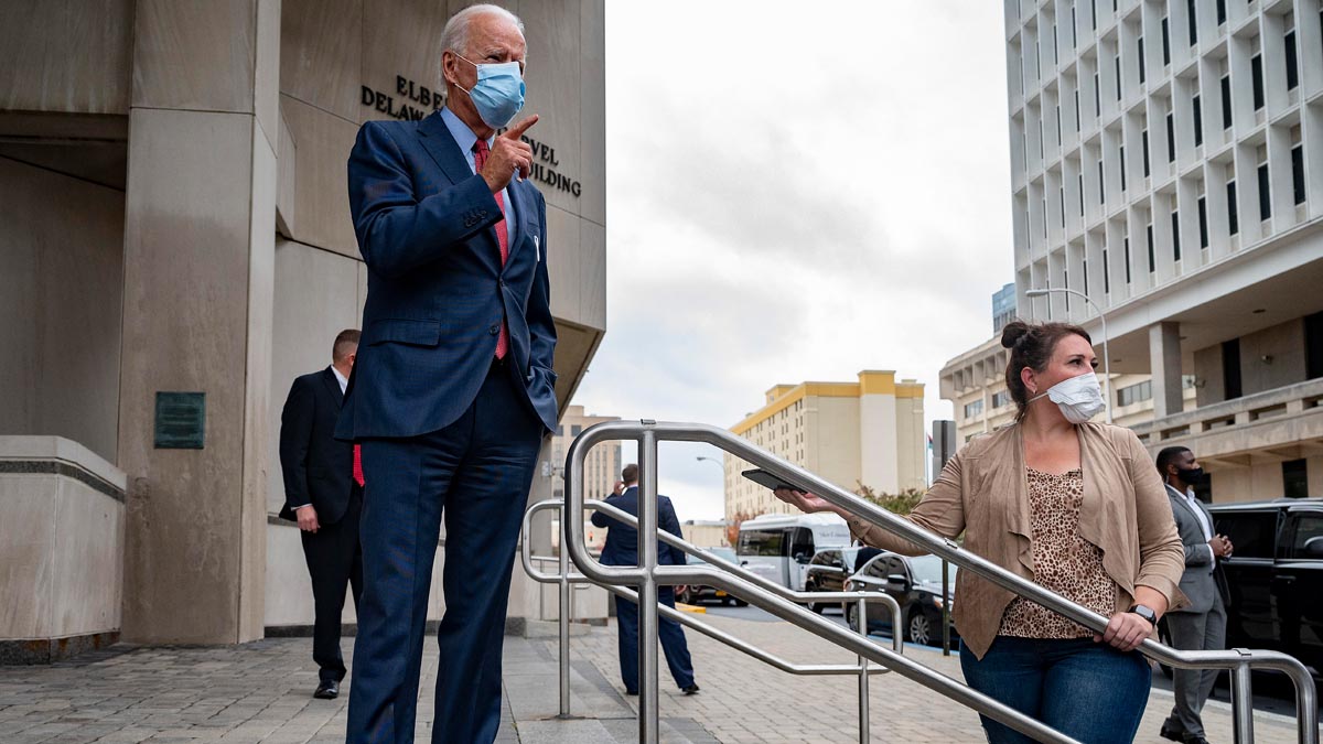 Joe Biden tras votar en Delaware (Foto: AFP)