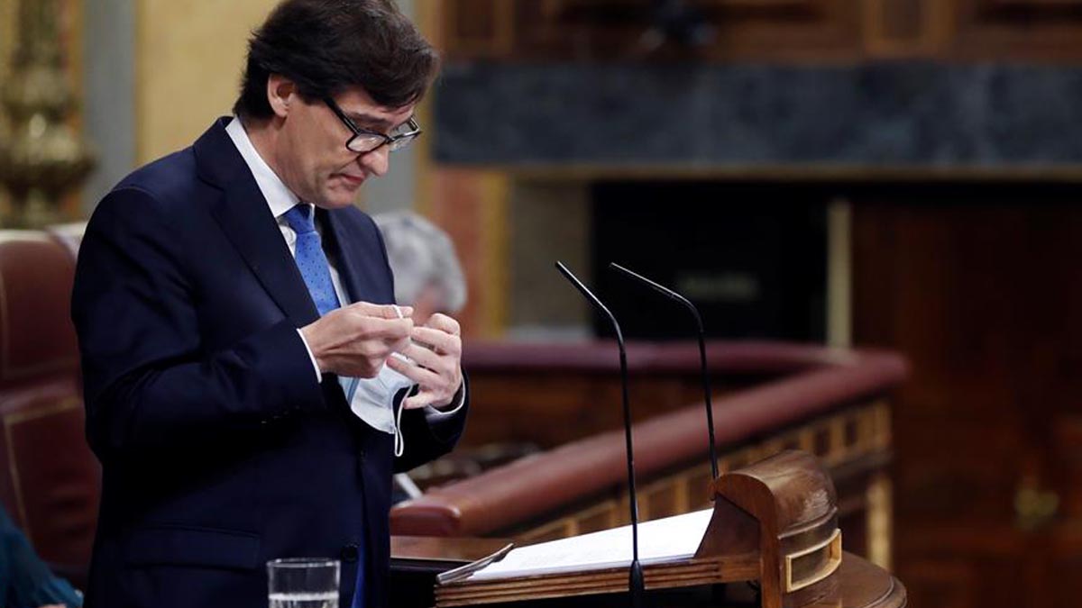 Salvador Illa, ministro de Sanidad, en el Congreso de los Diputados. Foto: EFE