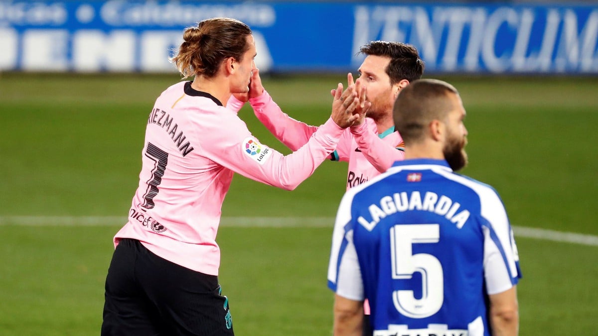 Griezmann celebra su gol ante el Alavés. (EFE)