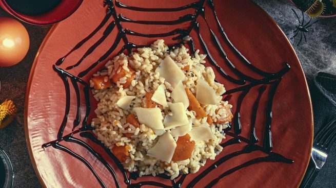 Receta de risotto de calabaza con queso suizo y vinagre balsámico