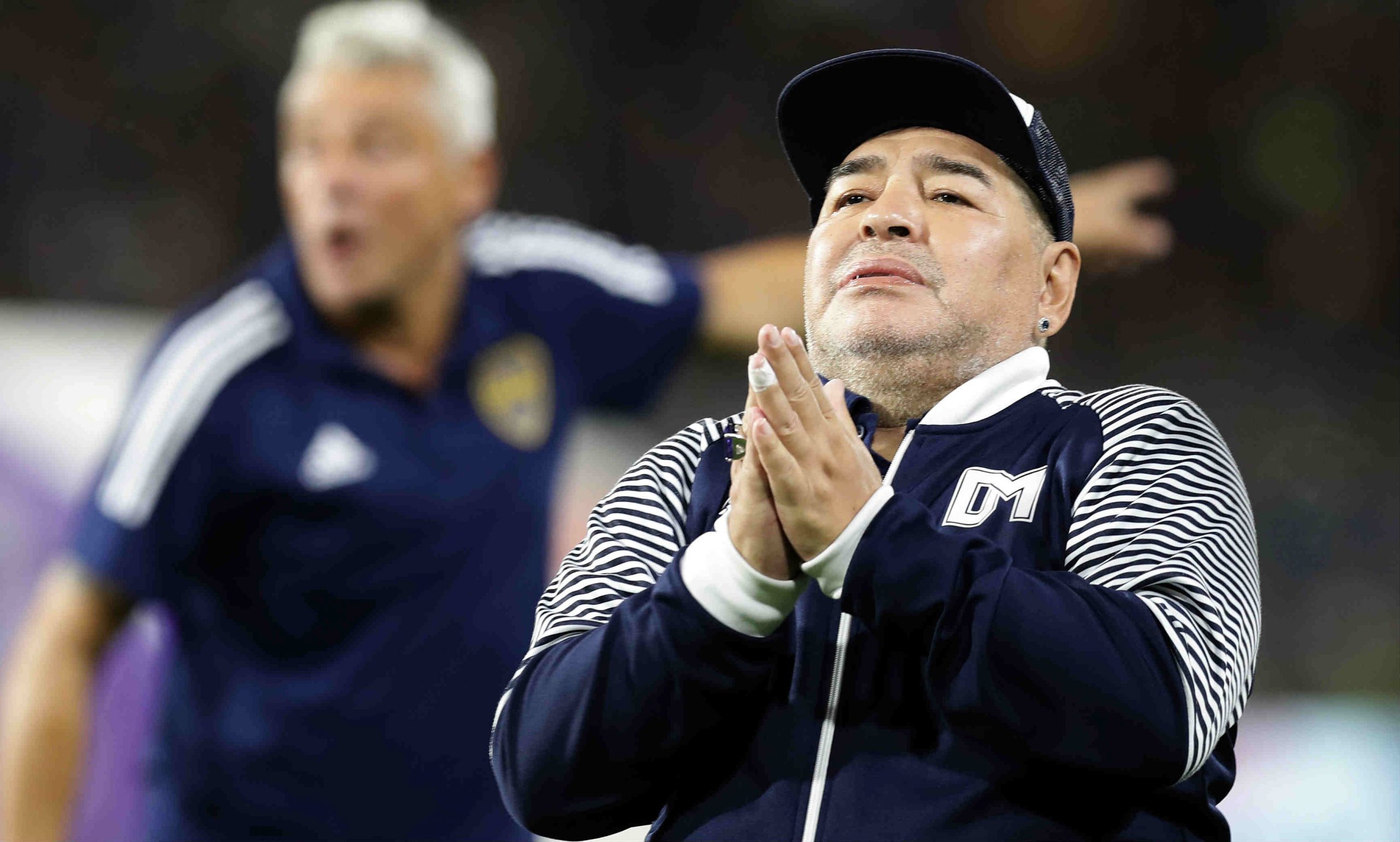 Diego Armando Maradona, en un partido de Gimnasia y Esgrima de La Plata. (AFP)
