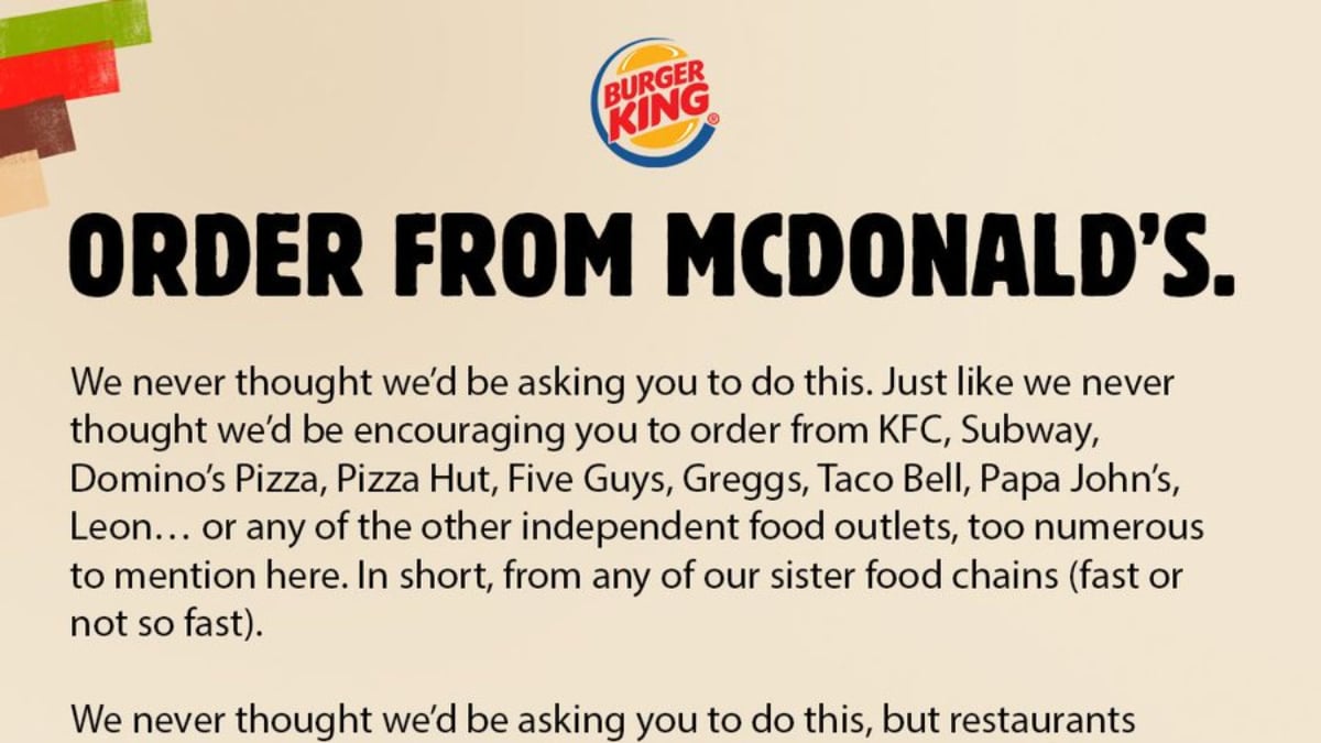 Twitter: Burger King pide que se realicen pedidos a su eterno rival McDonald’s