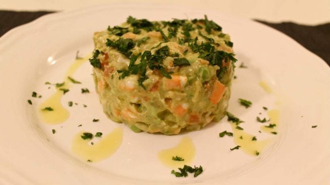 Tartar de langostinos y carabineros con aguacate