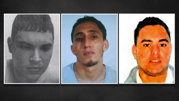 Los acusados: Mohamed Houli, Driss Oukabir y Said Ben Iazza.