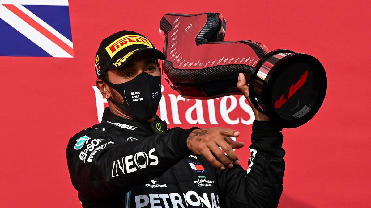 Lewis Hamilton celebra una victoria. (AFP)