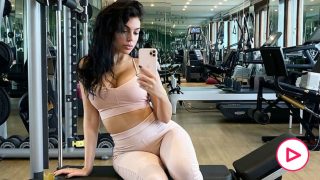 Georgina Rodríguez entrenando.