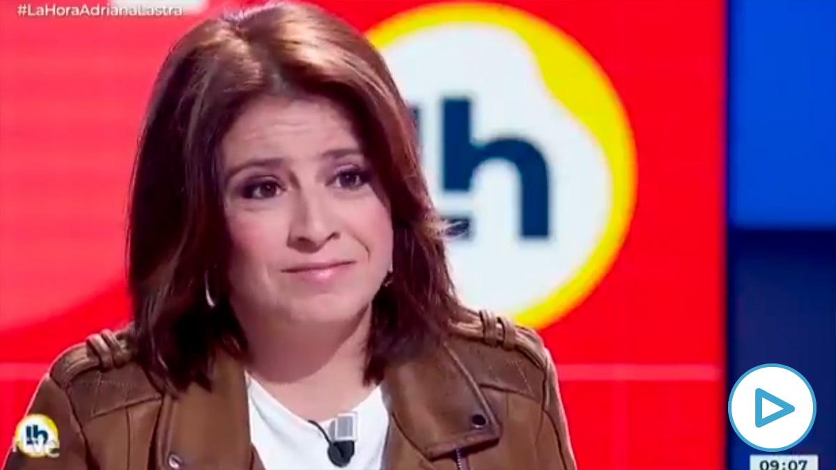 La portavoz del PSOE en el Congreso, Adriana Lastra, este miércoles en una entrevista en TVE. (Fuente: La Hora de la 1)