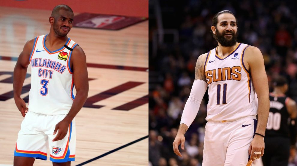 Chris Paul y Ricky Rubio. (Getty)